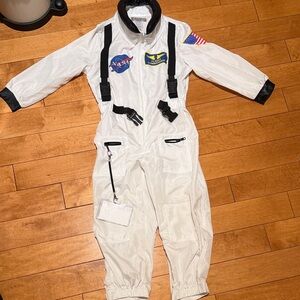White Kids Astronaut Costume Jumpsuit